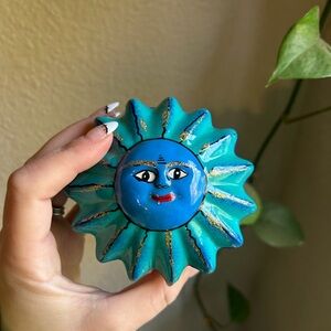 Whimsy Celestial Blue Sun Trinket Box